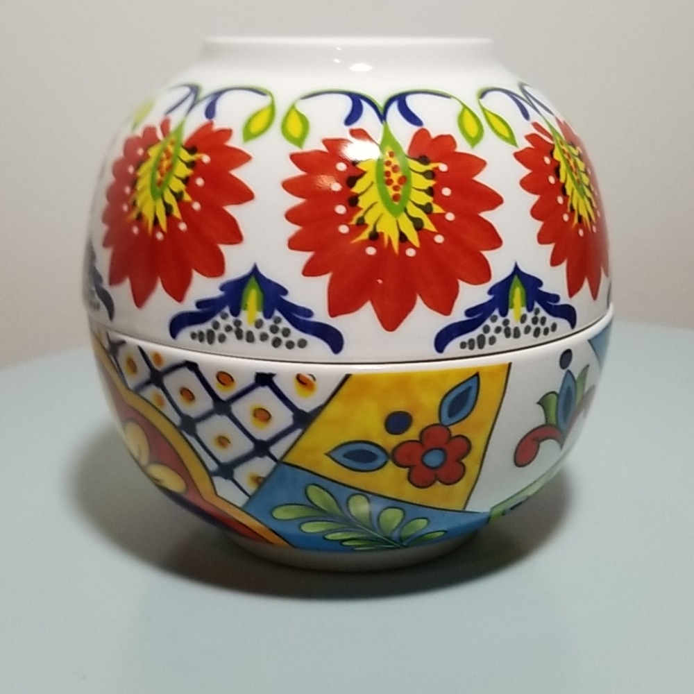 Maxcera Floral Design 6" Cereal Soup Ceramic Bowls - Picture 9 of 13